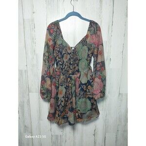 Magnolia Boutique Women's Small Floral Boho Mini Dress